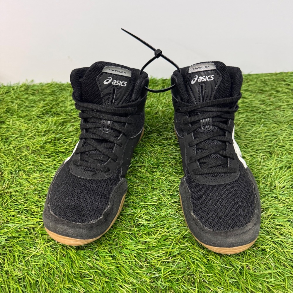 Asics Matflex‎ Wrestling Shoes Kids 1.5 Black White Gum 1084A011